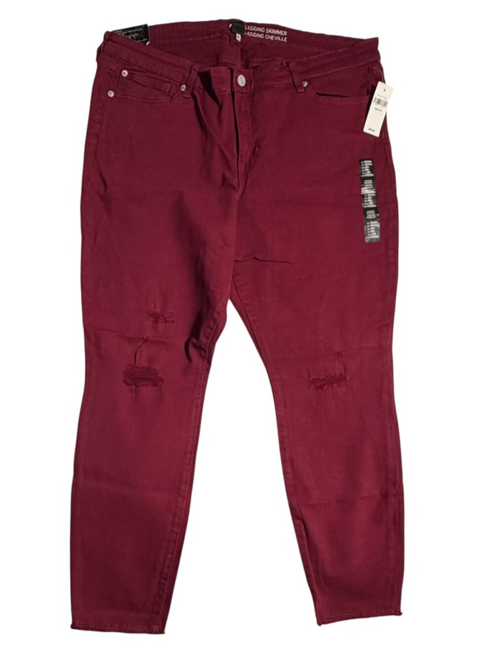 NWT Gap Ankle Length Burgundy Jean Leggings, SZ 18
